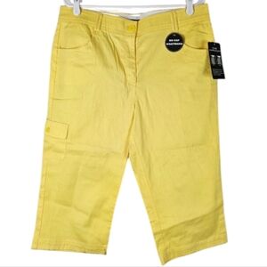 GAP NWT Sunshine Yellow Capri Pants Size 14 Plus No Gap Waistband